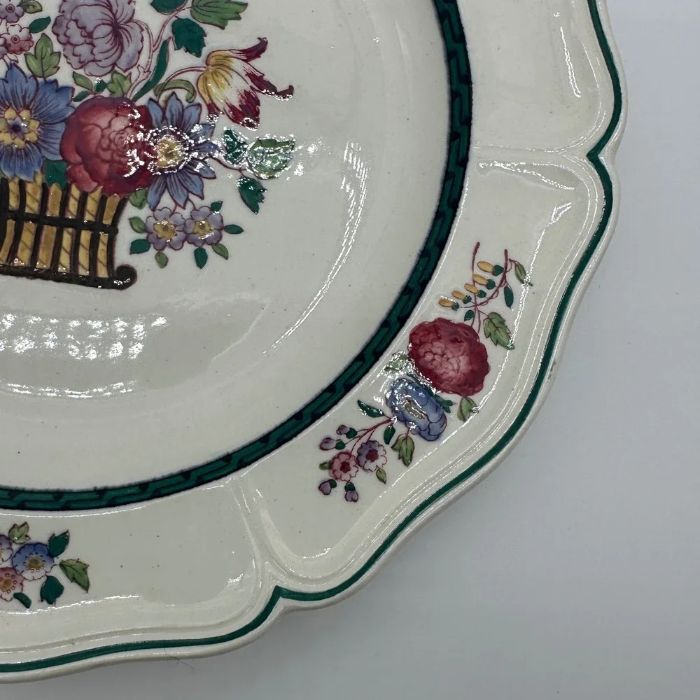 Wedgwood Etruria England Floral Salad Plates Set of 3 Flower Basket 8 Inch 1922